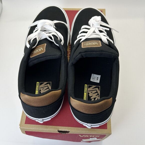 VANS Atwood Deluxe Mens Size 11.5 Woven Black Lace Up Skater Comfort Sneakers - Picture 5 of 6